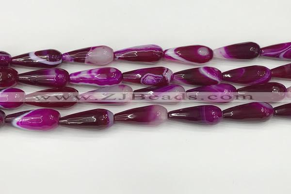 CTR441 15.5 inches 8*20mm faceted teardrop agate beads wholesale