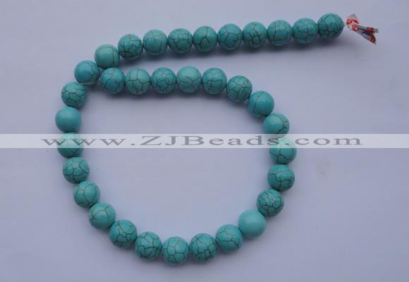 CTU05 15.5 inches 12mm round blue turquoise strand beads Wholesale