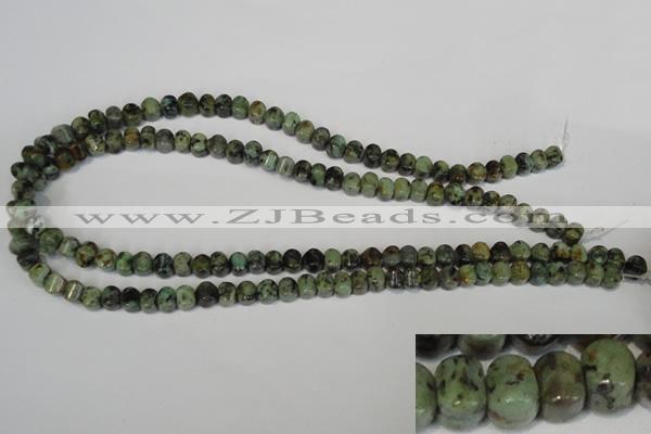 CTU2460 15.5 inches 6*6mm pumpkin African turquoise beads wholesale