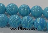 CTU2584 15.5 inches 12mm round synthetic turquoise beads