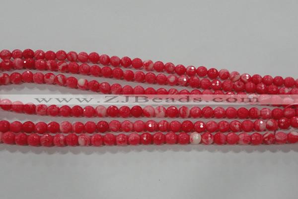 CTU2620 15.5 inches 4mm faceted round synthetic turquoise beads