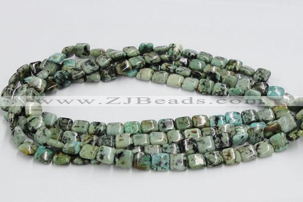 CTU410 15.5 inches 10*10mm square African turquoise beads wholesale