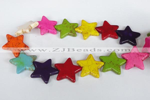 CTU731 15.5 inches 40*40mm star dyed turquoise beads wholesale