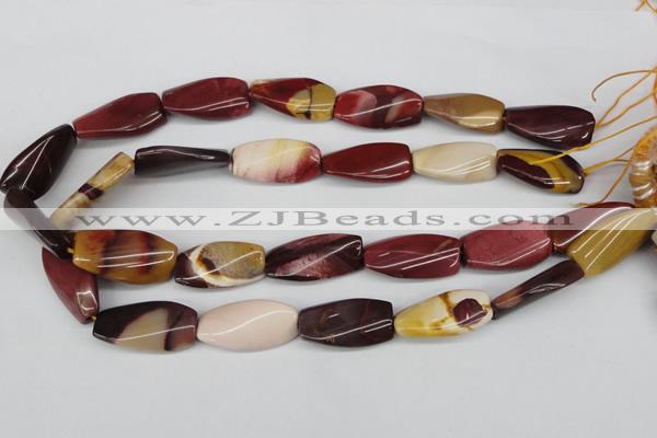 CTW116 15.5 inches 15*30mm twisted rectangle mookaite beads