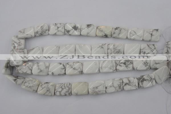 CTW383 15.5 inches 15*20mm twisted rectangle white howlite beads