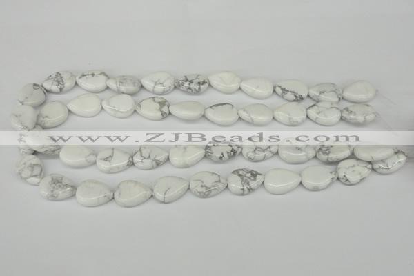 CWB80 15.5 inches 13*18mm flat teardrop natural white howlite beads