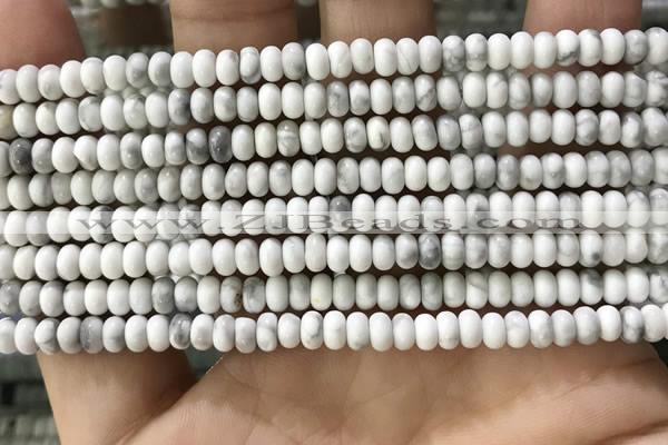 CWB916 15.5 inches 2*4mm rondelle white howlite turquoise beads