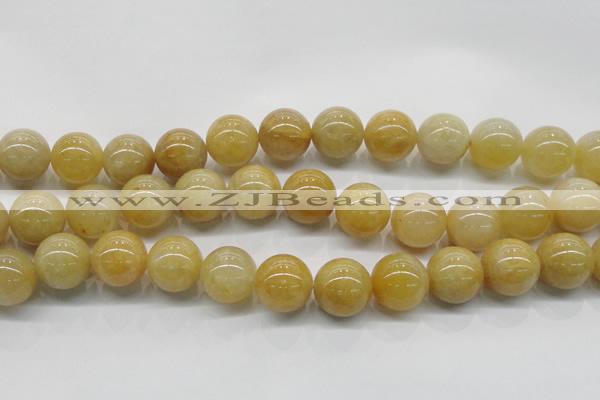 CYJ405 15.5 inches 14mm round yellow jade gemstone beads