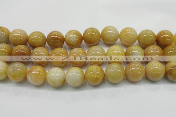 CYJ407 15.5 inches 18mm round yellow jade gemstone beads