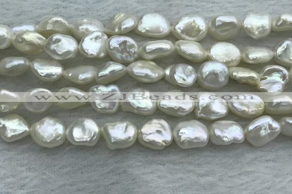 FWP352 15 inches 6mm - 7mm baroque white freshwater pearl strands