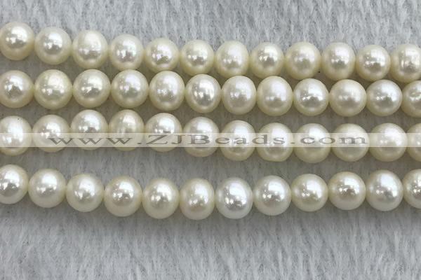 FWP73 15 inches 7mm - 8mm potato white freshwater pearl strands