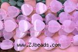 HEAR30 15 inches 16mm – 17mm heart rose quartz beads
