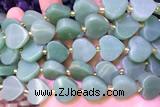 HEAR31 15 inches 16mm – 17mm heart green aventurine beads