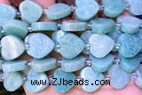 HEAR32 15 inches 16mm – 17mm heart amazonite gemstone beads