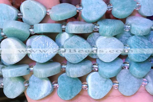 HEAR32 15 inches 16mm – 17mm heart amazonite gemstone beads