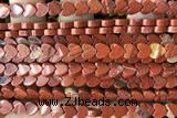 HEAR45 15 inches 6mm heart red jasper beads