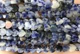 HEAR53 15 inches 6mm heart blue spot stone beads