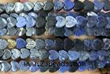 HEAR54 15 inches 6mm heart dumortierite gemstone beads