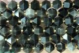 MIXE100 15 inches 10mm faceted golden obsidian gemstone beads