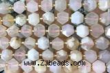 MIXE103 15 inches 10mm faceted sakura agate gemstone beads