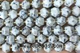 MIXE104 15 inches 10mm faceted sesame jasper gemstone beads