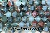 MIXE111 15 inches 10mm faceted blood jasper gemstone beads