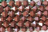 MIXE127 15 inches 10mm faceted red jasper gemstone beads