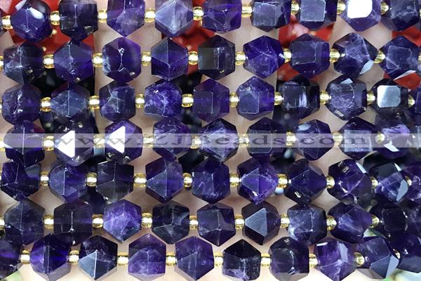 MIXE128 15 inches 10mm faceted amethyst gemstone beads