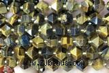 MIXE131 15 inches 10mm faceted tiger eye gemstone beads