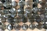 MIXE147 15 inches 12mm faceted hexagon smoky quartz beads