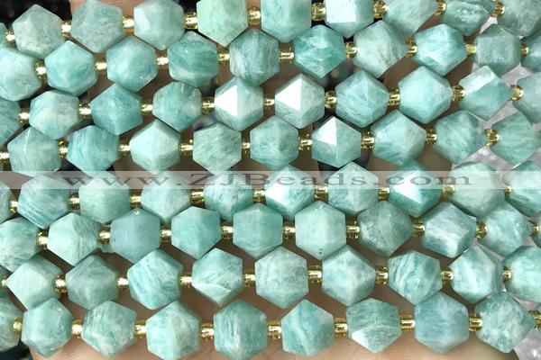 MIXE61 15 inches 10mm faceted amazonite gemstone beads