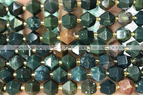 MIXE63 15 inches 10mm faceted blood jasper beads