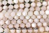 MIXE70 15 inches 10mm faceted rose quartz gemstone beads