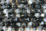 MIXE74 15 inches 10mm faceted black obsidian gemstone beads