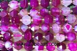 MIXE85 15 inches 10mm faceted banded agate gemstone beads