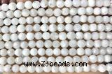 MOON20 14 inches 6mm faceted round white moonstone beads