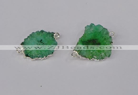 NGC1080 15*20mm - 30*35mm freeform druzy agate connectors wholesale