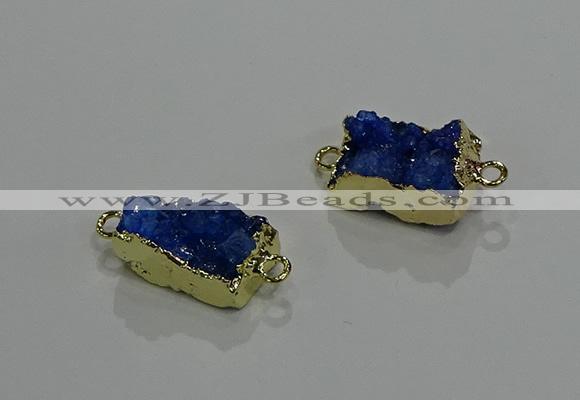 NGC1227 10*14mm - 12*16mm rectangle druzy agate gemstone connectors