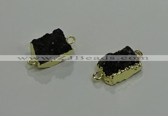 NGC1228 10*14mm - 12*16mm rectangle druzy agate gemstone connectors