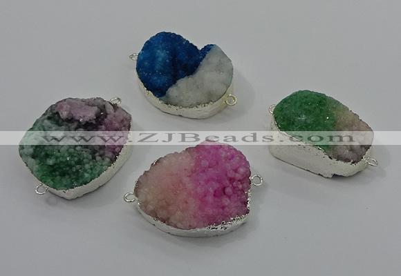 NGC1557 20*25mm - 25*35mm freeform druzy agate connectors