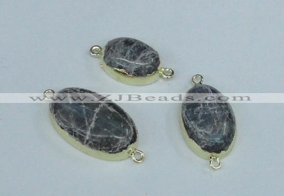 NGC416 15*20mm - 18*25mm oval labradorite gemstone connectors