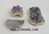 NGC438 20*25mm - 25*30mm freeform druzy amethyst gemstone connectors