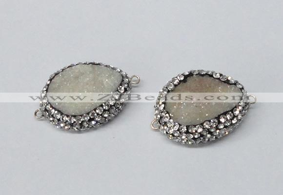 NGC639 20*28mm - 25*30mm freeform plated druzy agate connectors