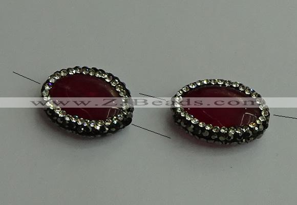 NGC6564 16*20mm oval candy jade connectors wholesale