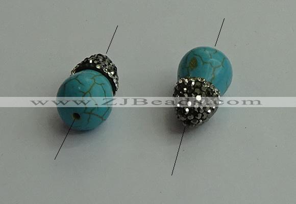 NGC6613 12*22mm - 13*20mm teardrop turquoise connectors wholesale