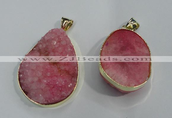 NGP1020 25*35mm - 35*45mm freeform druzy agate beads pendant