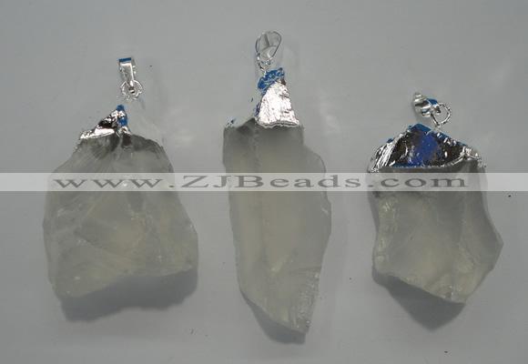NGP1085 20*30mm - 25*50mm nuggets white crystal pendants