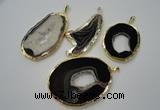 NGP1120 35*50 - 60*70mm freeform druzy agate pendants with brass setting