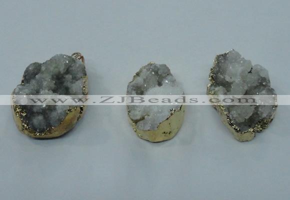 NGP1336 25*35mm - 30*40mm freeform agate pendants with brass setting