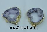 NGP1423 30*45mm - 45*55mm freeform plated druzy agate pendants